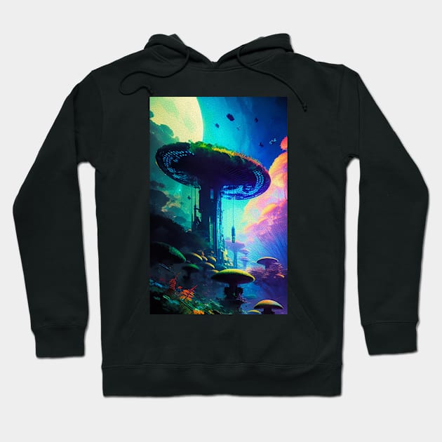 Abstract Another World Mushroom Citadel Hoodie by Voodoo Production